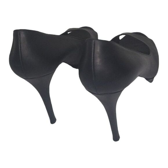 Vera Wang Pumps Women Sz 9.5 M Lavender Leather Stiletto Black Workwear - Picture 4 of 9